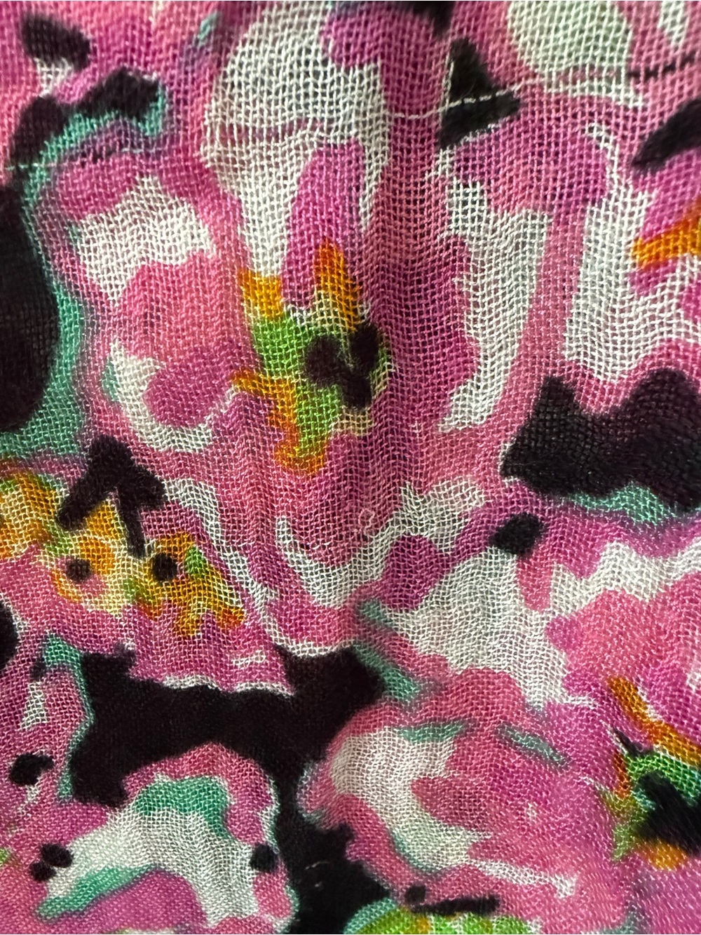 Lilly Pulitzer Pink and Black Floral Lightweight infinity Scarf